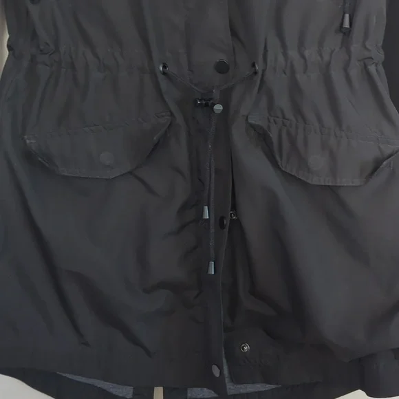 Merona Water Resistant Hooded Rain Jacket Size S Black - Picture 5 of 11